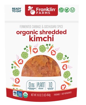 Franklin Farms Launches New Organic Shredded Kimchi--Provides Versatile, Yet Bold, Flavors and Probiotic Benefits for Consumers